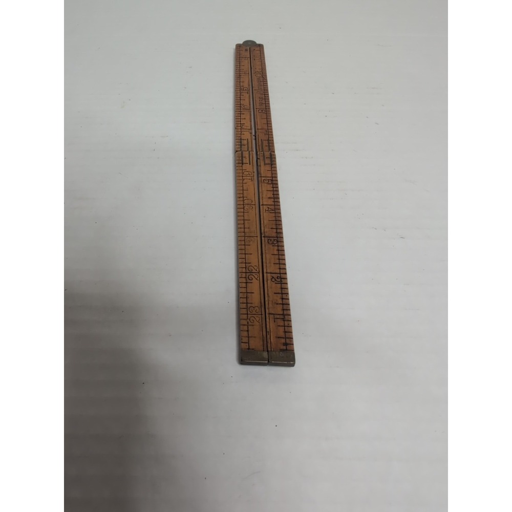 Vintage MARSWELLS No. 68 Boxwood & Brass Folding Rule - 24" size - Picture 4 of 5